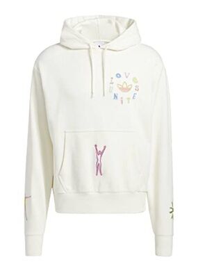 New! Adidas Originals "Love Unites" unisex hoodie in off-white L